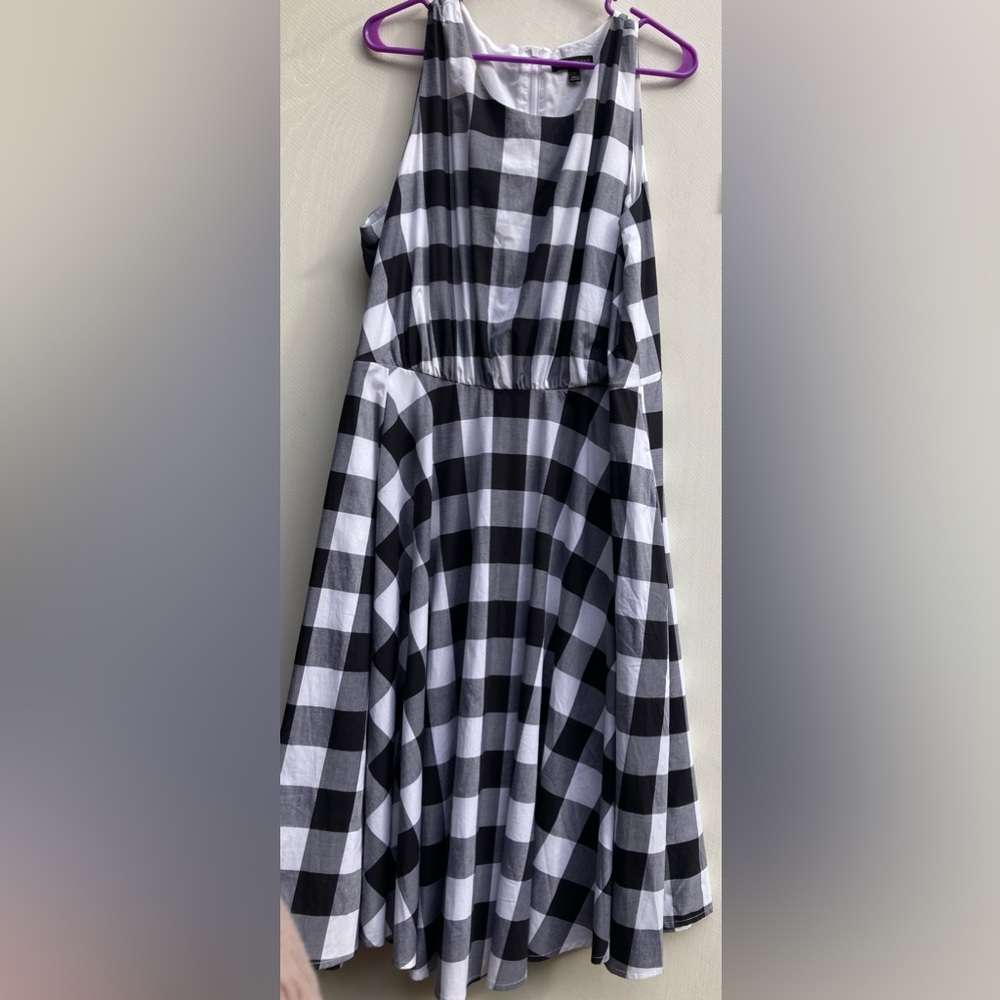 Black and White Checkered Women's Dress
